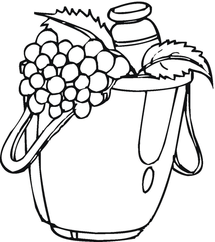 Milk And Fresh Grapes  Coloring page