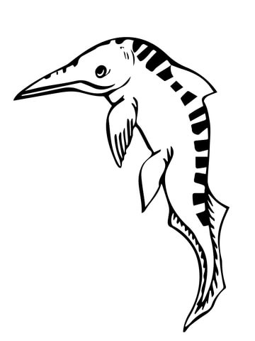 Mixosaurus ichthyosaur Coloring page