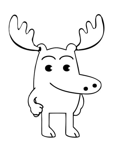 Moose A. Moose Is Standing Casually Coloring page
