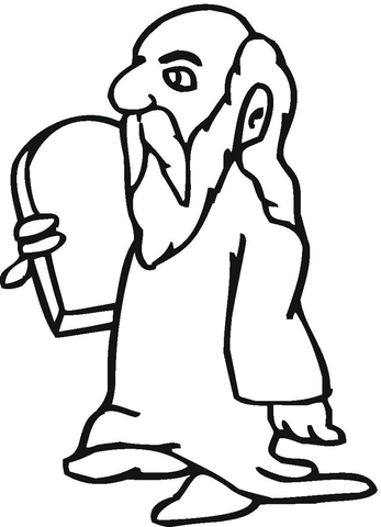 Moses Holds the Tablet of Law Coloring page