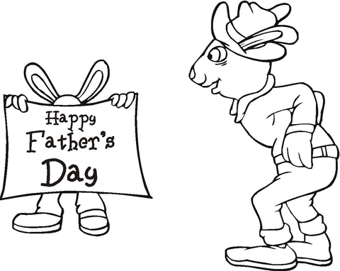 Mouse Family Celebrates Father's Day  Coloring page