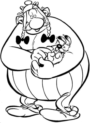 Obelix and Dogmatix  Coloring page
