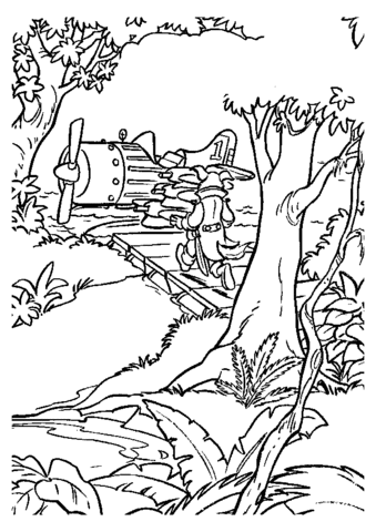 Old Air Pirate Boat  Coloring page