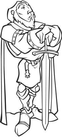 Cartoon Knight Coloring page