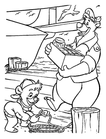 Baloo and Kit Coloring page