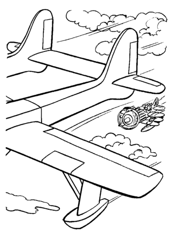 Air combat Coloring page