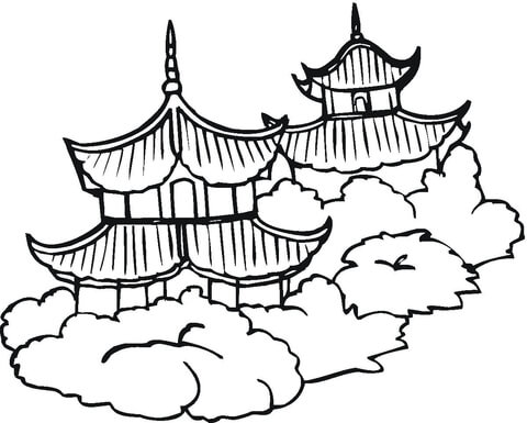 Pagodas  Coloring page