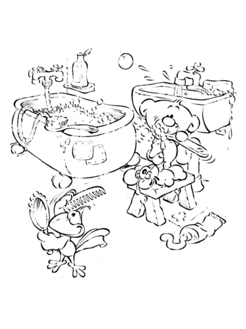 Pimboli In The Bath  Coloring page