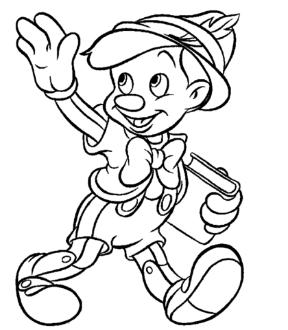 Pinocchio Goes To School  Coloring page