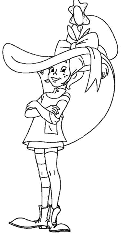Pippi In Huge Hat  Coloring page