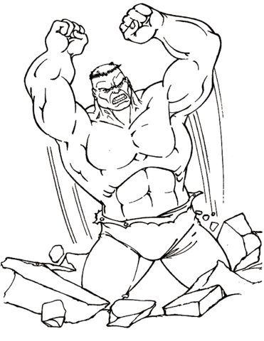 Powerful Hulk Coloring page