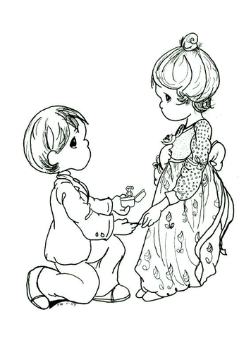Marriage proposal Coloring page