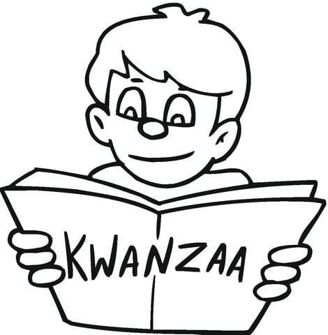 Reading About Kwanzaa  Coloring page