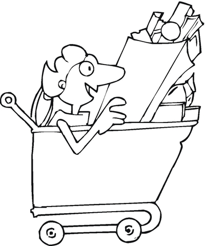 Riding In A Handcart  Coloring page