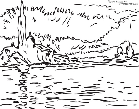 San Giorgio Twilight By Claude Monet Coloring page