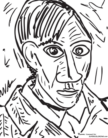 Self Portrait 1907 By Pablo Picasso  Coloring page