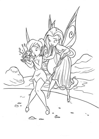 Rosetta Is Teaching Tinkerbell  Coloring page