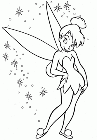 Smiling Tinkerbell  Coloring page