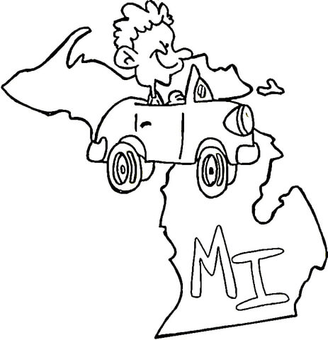 State Of Michigan  Coloring page