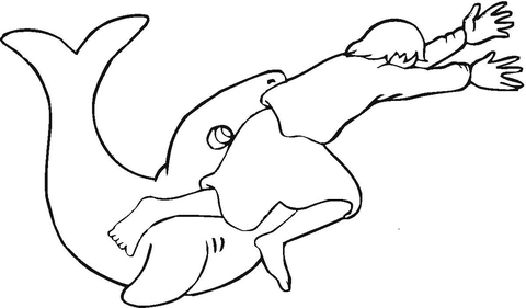 Story Of Jonah And Whale  Coloring page