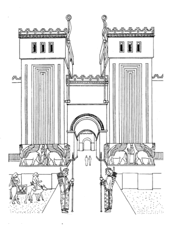Summer Palace Of King Sargon The Second  Coloring page