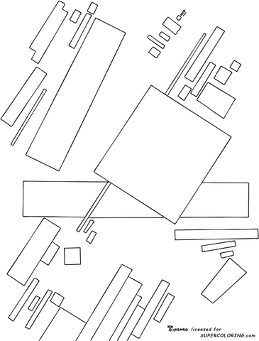 Suprematist Composition By Kazimir Malevich  Coloring page