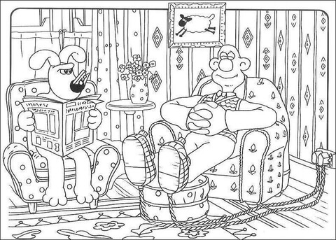 Wallace and Gromit Coloring page