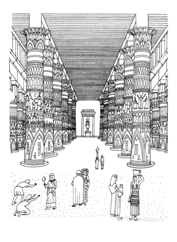 Temple Of The God Amun  Coloring page