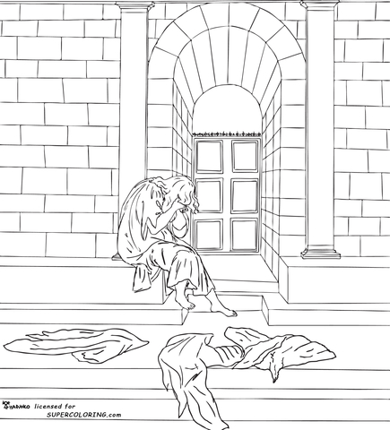 The Melancholy By Sandro Botticelli  Coloring page