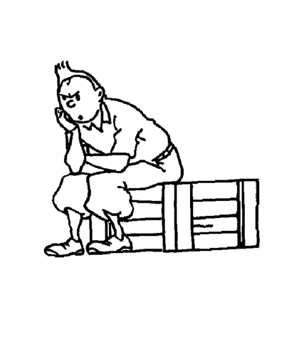 Tintin Is Thinking  Coloring page