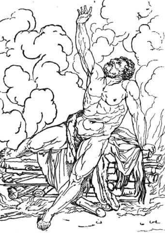 Tired Hercules  Coloring page