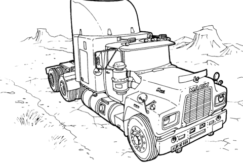 Truck Mack Coloring page