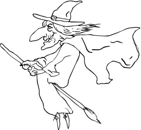 Ugly Old Witch Coloring page