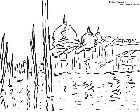 Venice by Claude Monet  Coloring page
