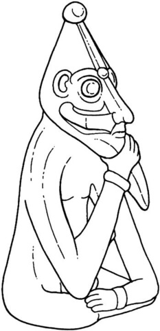 Norse God Statue Coloring page