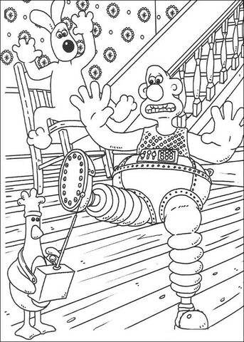 Wallace in a mechanical pants Coloring page