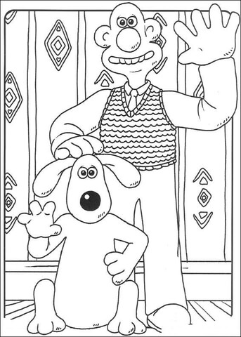 Wallace With Gromit  Coloring page