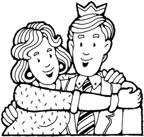 Wife Hugs Her Husband  Coloring page