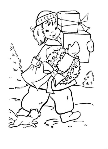 Christmas shopping Coloring page