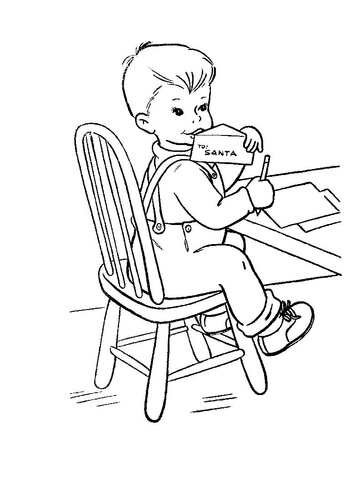 A Letter To Santa  Coloring page