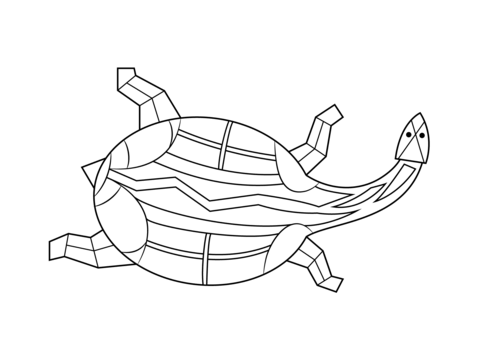 Aboriginal Painting of Turtle Coloring page