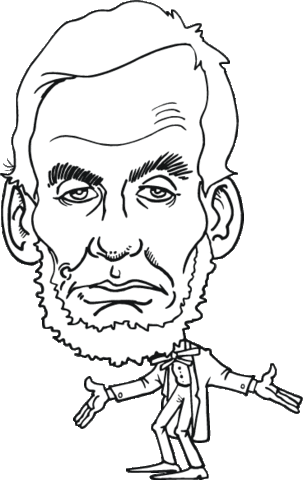 Abraham Lincoln caricature Coloring page