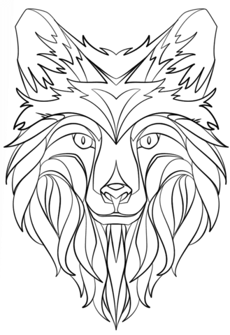 Abstract Fox Coloring page