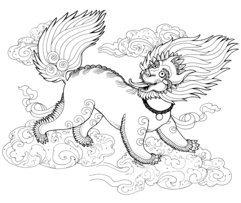 Snow Lion Zentangle Coloring page