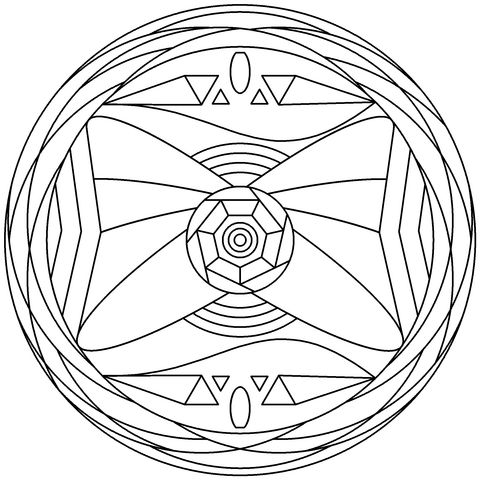 Abstract Mandala Coloring page