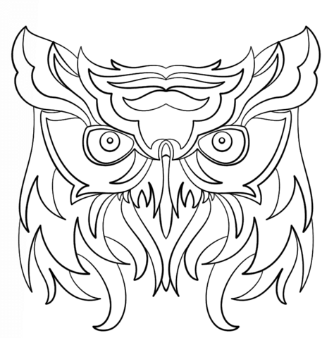 Abstract Owl Coloring page