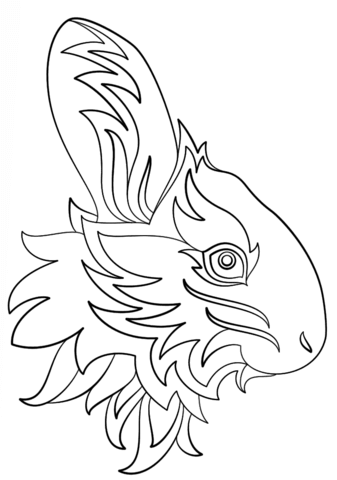 Abstract Rabbit Coloring page