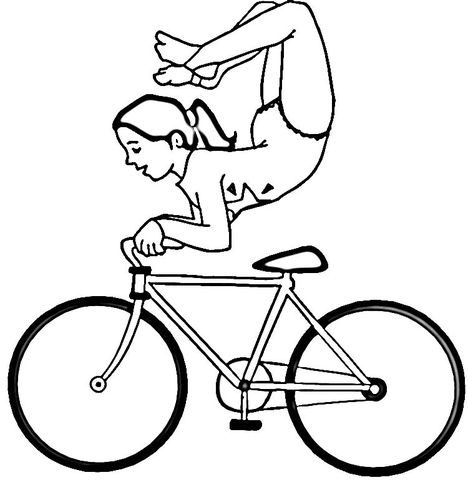 Acrobat on Bike  Coloring page