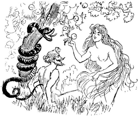 Adam And Eve In The Garden Coloring page