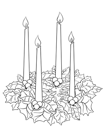 Advent Wreath Coloring page